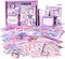 Scrapbook kit for Girls A6 Grid Kawaii notebooks Stationery Junk Journal Kit Scrapbooking Supplies kit Craft DIY Gift for Adult Teen Girl Cute Bullet Journal